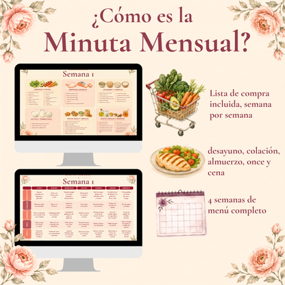 Guía completa + 50 Recetas + Minuta Mensual
